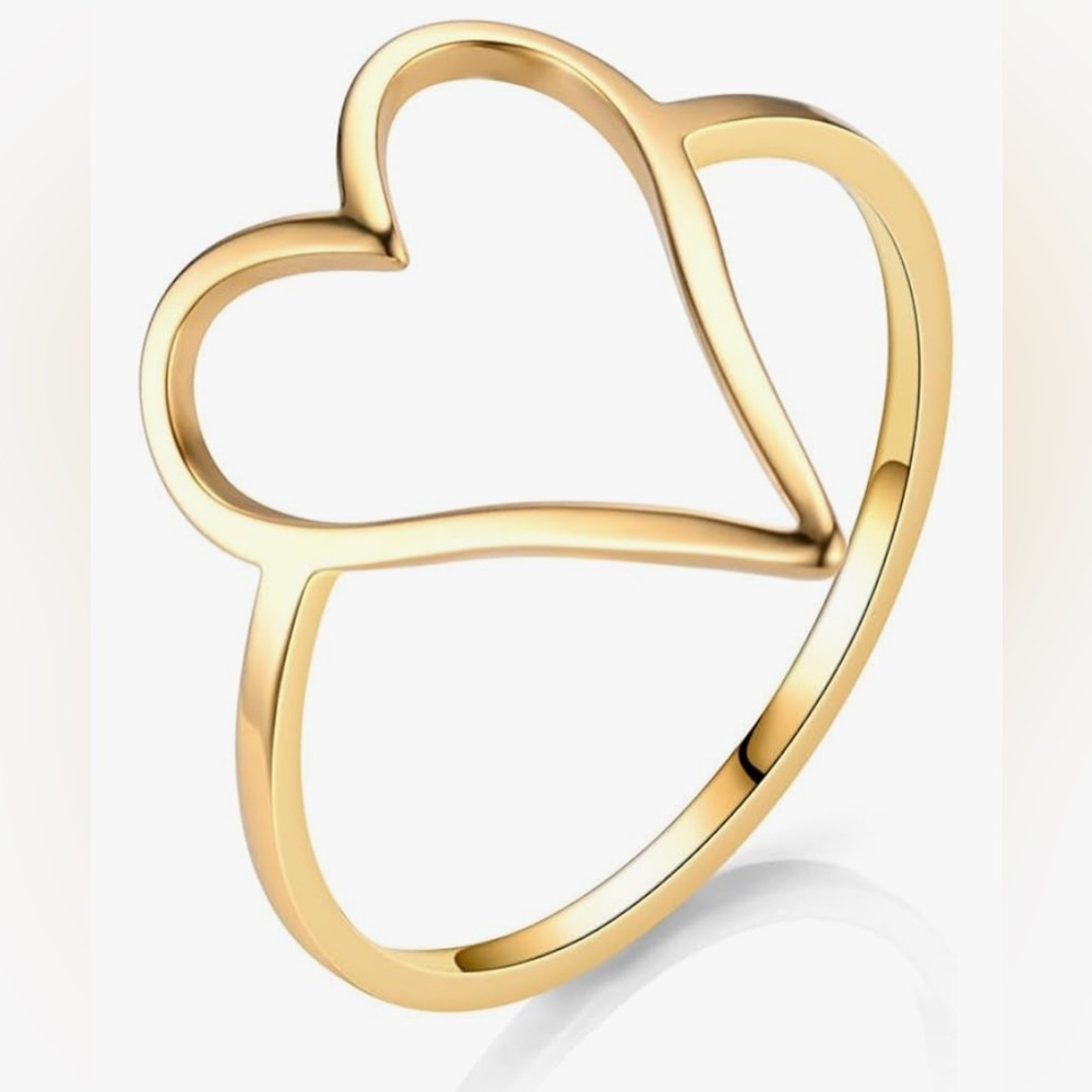 Gorgeous Neiman Marcus 18KT Gold vermeil Open Heart Ring 8